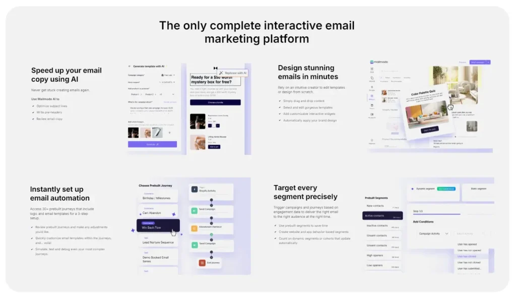 Mailmodo AI features for email marketing