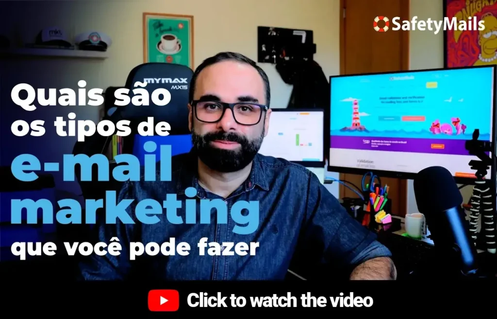 Video no canal SafetyMails osbre os tipos de email marketing