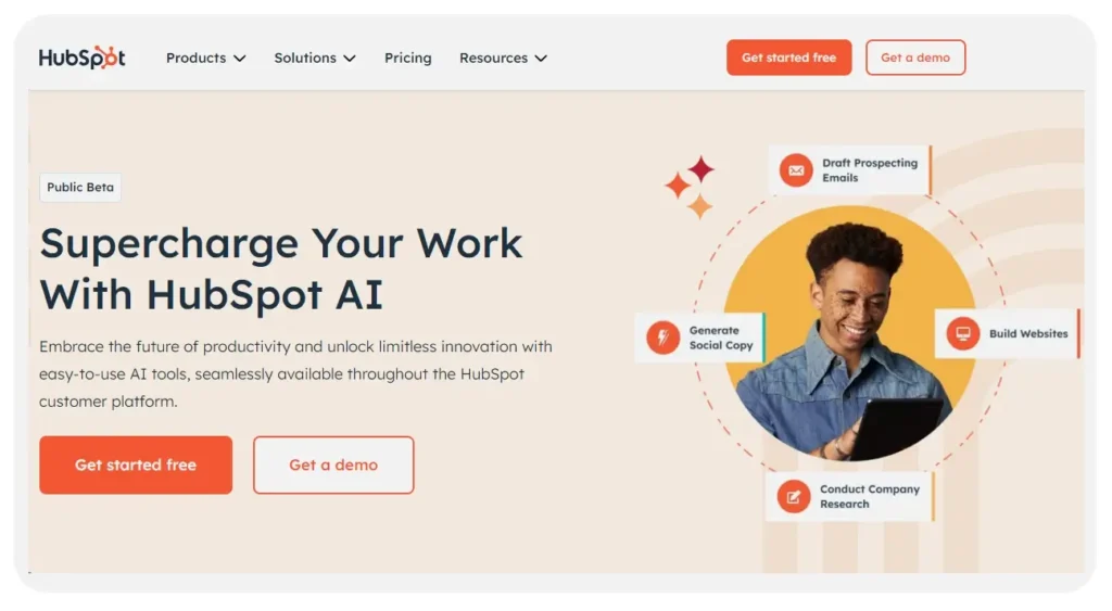 Serviços de Email Marketing com IA (Inteligência Artificial) da Hubspot